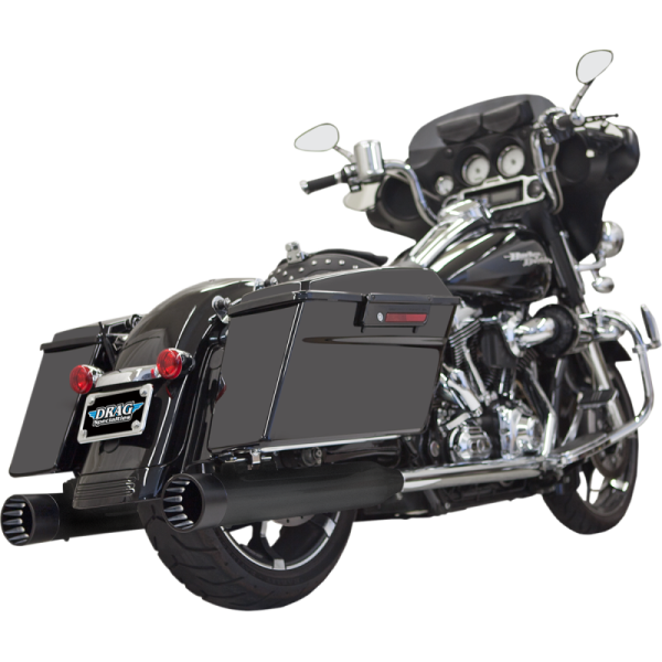 (image for) BASSANI XHAUST 4" DNT Straight Can Mufflers - Black/Black End