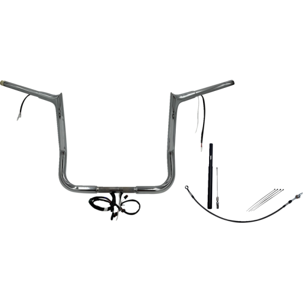 (image for) FAT BAGGERS INC EZ Install Chrome 14" Pointed Top Handlebar Kit