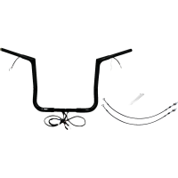 (image for) Pre-Wired EZ Install 1 1/4" Flat Top Handlebar Gloss Black 14" Rise