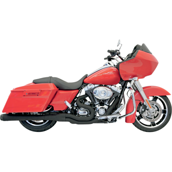 (image for) BASSANI XHAUST Bassani B4 2-Into-1 System - Black w/ Megaphone Muffler