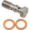 (image for) Double Banjo Bolt for Honda, Kawasaki, Suzuki 02-10, Triumph, Yamaha, 10 mm x 1.25, Stainless Steel