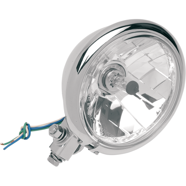 Drag Specialties 5 3/4" Diamond-Style Bottom-Mount Chrome Headlight Assembly