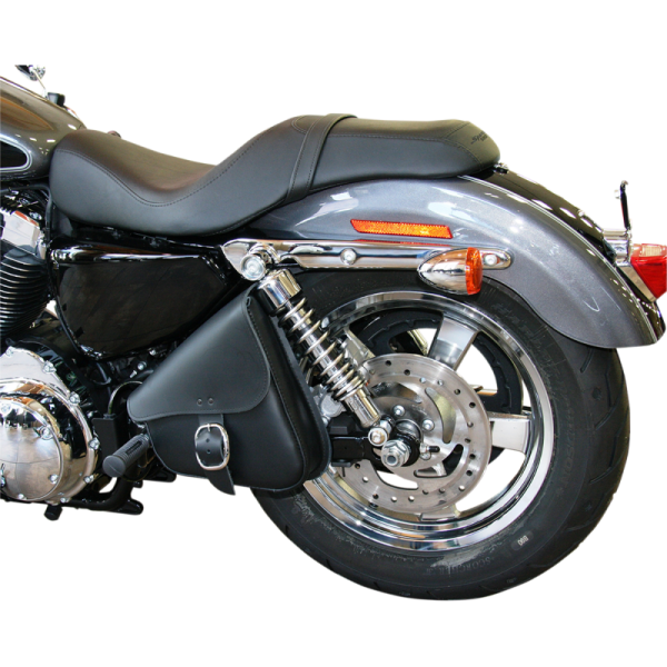 (image for) WILLIE & MAX LUGGAGE Black Swingarm Bag with Chrome Buckle