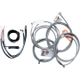 (image for) LA Choppers Complete Cable Kit with Wiring, Stainless Braided, 12"-14" Handlebars