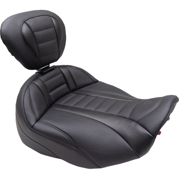 (image for) Mustang Deluxe Touring Solo Seat With Backrest, w/ black stitching