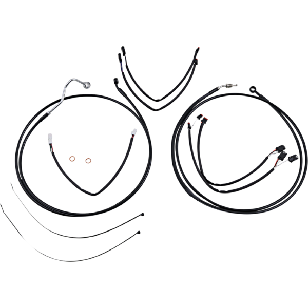 (image for) MAGNUM XR Black w/ Black Fittings DOT Handlebar Installation Kit, 15"-17" Apes