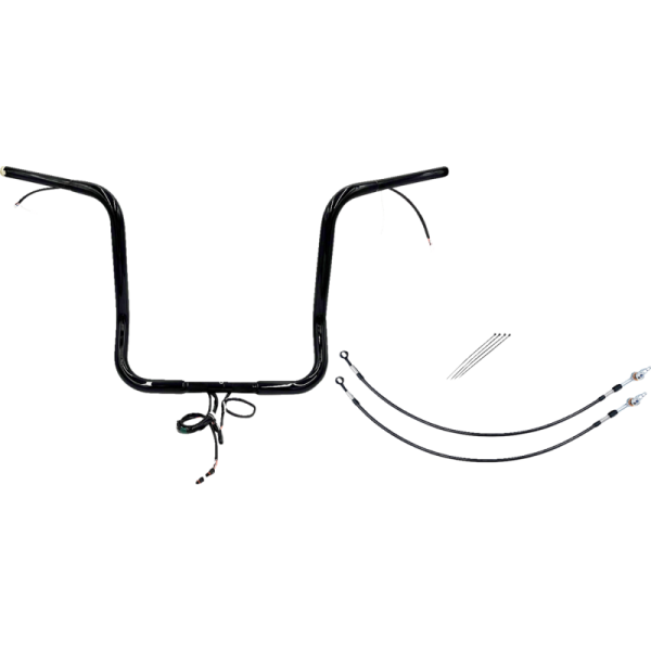 (image for) EZ Install Gloss Black 16" Pointed Top Handlebar Kit