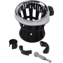 (image for) Drink Holder with 7/8" and 1" Handlebar Mount, Black/Chrome