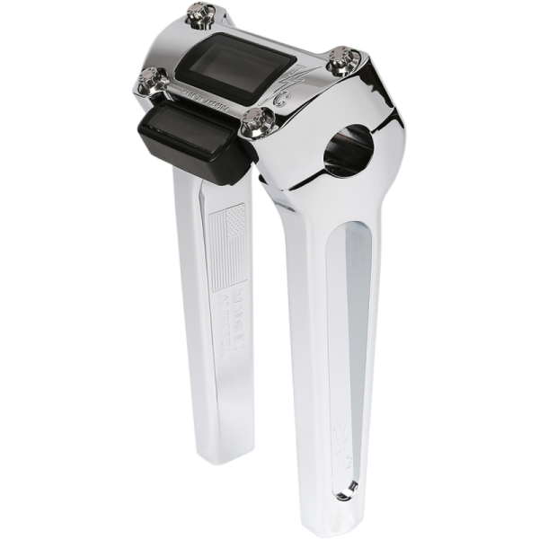 (image for) Thrashin Supply Co. Thrashin Supply Straight Riser Kit, Chrome, 8" w/ gauge cutout