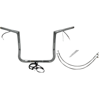 (image for) Pre-Wired EZ Install 1 1/4" Flat Top Handlebar Chrome 14" Rise