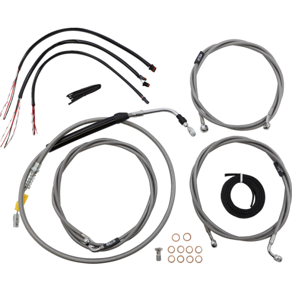 (image for) LA Choppers Stainless Complete Cable Kit (12-14in Bars)