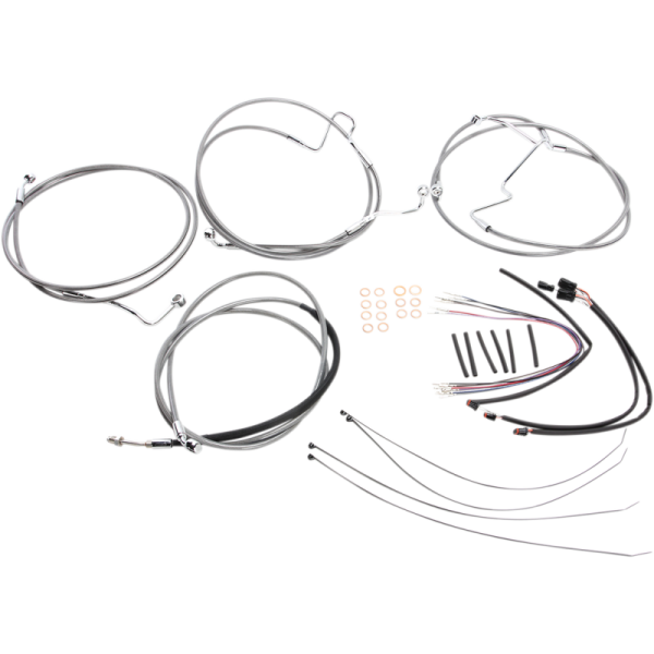 (image for) XR Stainless w/ Chrome Fittings DOT Handlebar Installation Kit, 15"-17" Apes