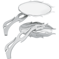 (image for) Flame Oval Mirror - Chrome