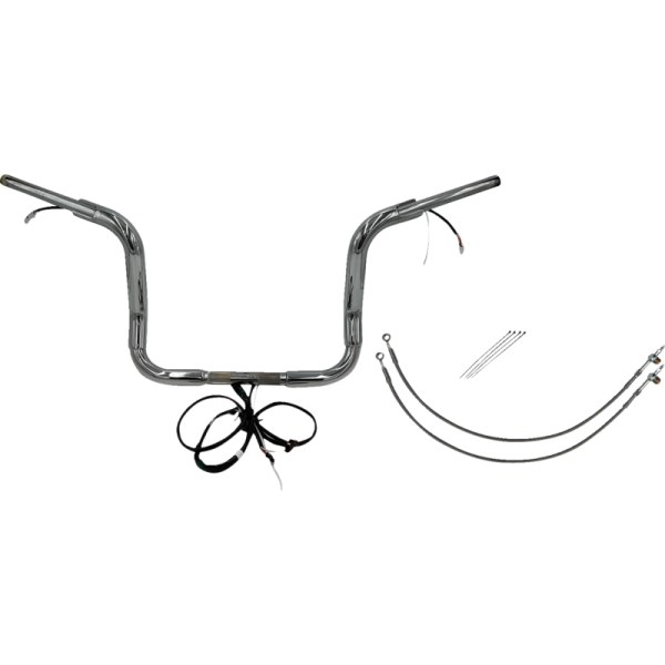 (image for) Fat Baggers Round Top EZ Install Handlebar 12" Chrome