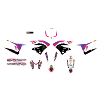 (image for) D'Cor Visuals Complete Graphics Kit - 93 YZ Retro Monster Energy Star Racing Yamaha, white background