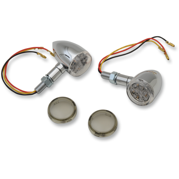 (image for) Drag Specialties Chrome LED Mini Deuce Light Amber/Clear/Smoke