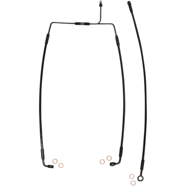 (image for) Black w/ Black Fittings +6" Front Brake Line Kit for 08-13 FLHR/I