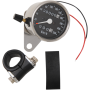(image for) Mini Mechanical Speedometer Chrome 2:1 Black w/ Tripmeter
