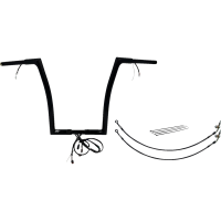 (image for) Pre-Wired EZ Install 1 1/4" Flat Top Handlebar Gloss Black 16" Rise