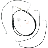 (image for) LA Choppers Black Vinyl/Stainless Braided Standard Kit for 18-24 Softail w/ ABS (12-14in.)