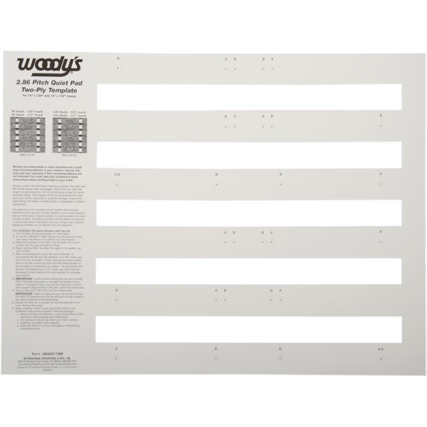 (image for) WOODYS Template for two-ply 2.86 pitch tracks (90/96/135/144 patterns)