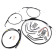 (image for) Burly Brand Black Vinyl Handlebar Cable and Brake Line Kit for Jail Bars, For 12" Jail bars