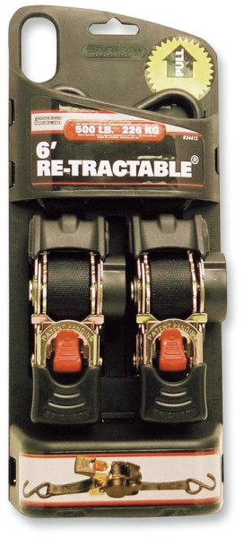 (image for) Erickson Retractable Ratcheting Tie-Down Strap, 1" x 6'