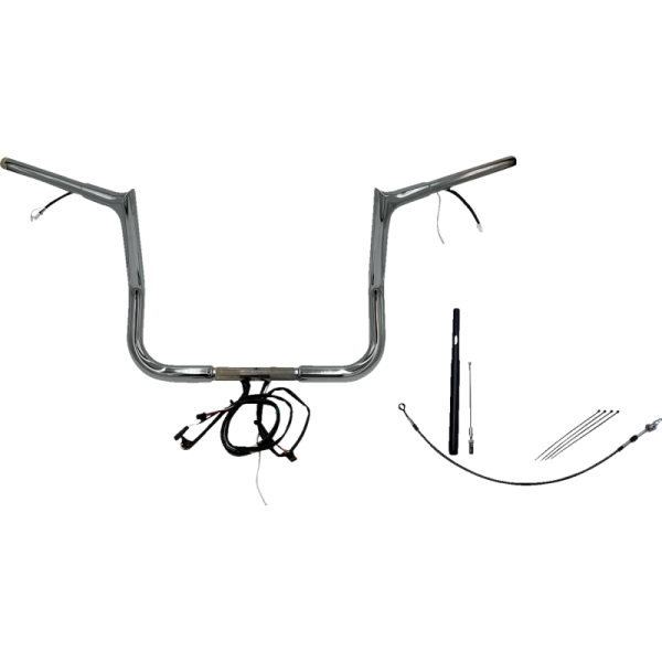 (image for) EZ Install Chrome 12" Pointed Top Handlebar Kit