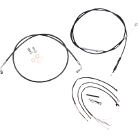 (image for) LA Choppers Black Vinyl/Stainless Braided Complete Kit for 18-24 Softail w/o ABS (12-14in.)