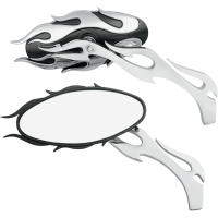 (image for) Flame Oval Mirror - Chrome/Black