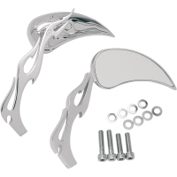 (image for) Flame Teardrop Mirror with Sculptured Stems, Chrome