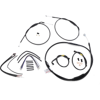 (image for) Burly Brand Black Handlebar Cable/Line Install Kit, For 14" Narrow Bottom Ape hanger bar