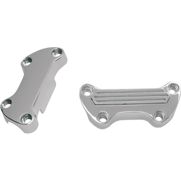 (image for) Drag Specialties Handlebar Clamp with Skirt Chrome Finned