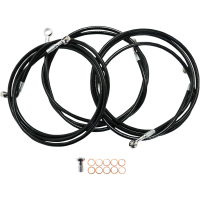 (image for) LA Choppers Black Vinyl/Stainless Braided Brake Line for 17-20 Dresser w/ ABS (12-14in.)