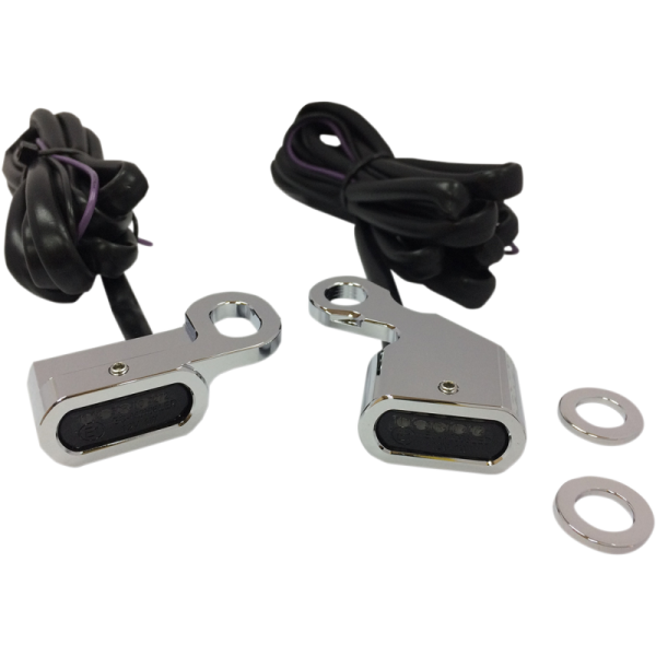 (image for) Drag Specialties LED Handlebar Marker Lights Chrome/Smoke