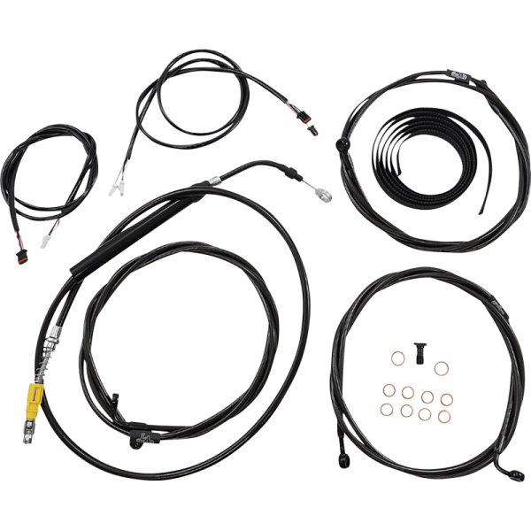 (image for) LA Choppers Black Vinyl/Stainless Braided Plug-and-Play Kit