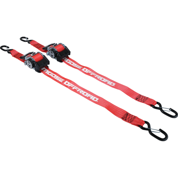 (image for) Moose Racing Retractable Ratchet Straps, Red