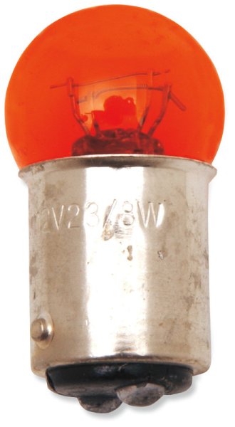 (image for) Drag Specialties Small Globe Bulb, Amber, 23/8W, dual-filament (pr.)