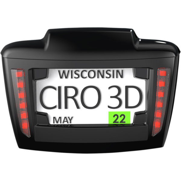 (image for) CIRO LLC LED License Plate Frame - Black w/ Red Lenses