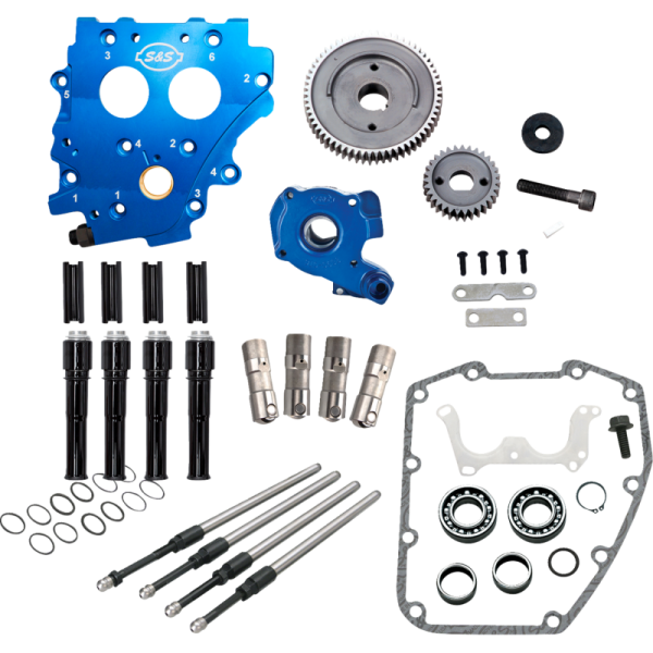 (image for) S&S CYCLE S&S Gear Drive Cam Chest Kit Without Cams, w/ Black Pushrod Tubes