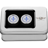 (image for) Docking Cover Mirror Polished w/ Blue Fleur-De-Lis