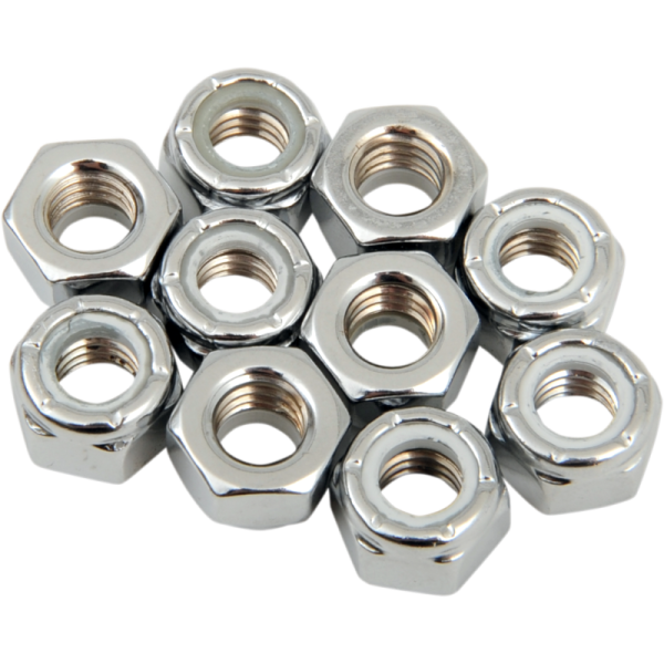 (image for) Drag Specialties Chrome Nylon Insert Nut 5/16"-18