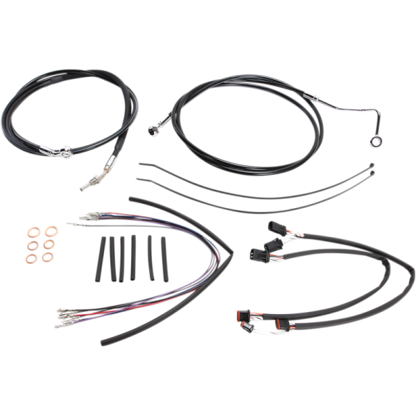 (image for) XR Black w/ Chrome Fittings DOT Handlebar Installation Kit, 12"-14" Apes