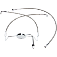 (image for) Stainless w/ Chrome Fittings +4" Front Brake Line Kit for 99-07 FLHR/I