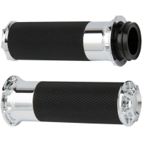 (image for) Fusion Beveled Grips - Chrome - 99-17 Twin Cam