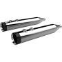 (image for) Khrome Werks 4.50" HP PLUS Slip-On Mufflers - Chrome w/ black Turbine billet end caps