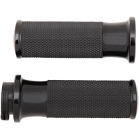 (image for) Fusion Smooth Grips - Black Anodized - 99-17 Twin Cam