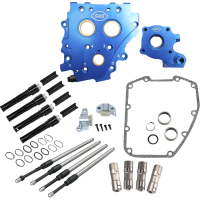 (image for) S&S Chain Drive Cam Chest Kit Without Cams, w/ Black Pushrod Tubes