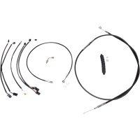 (image for) XR Black w/ Chrome Fittings DOT Handlebar Installation Kit, 12"-14" Apes