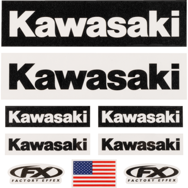 (image for) FACTORY EFFEX Kawasaki Iron-On Sponsor Kit